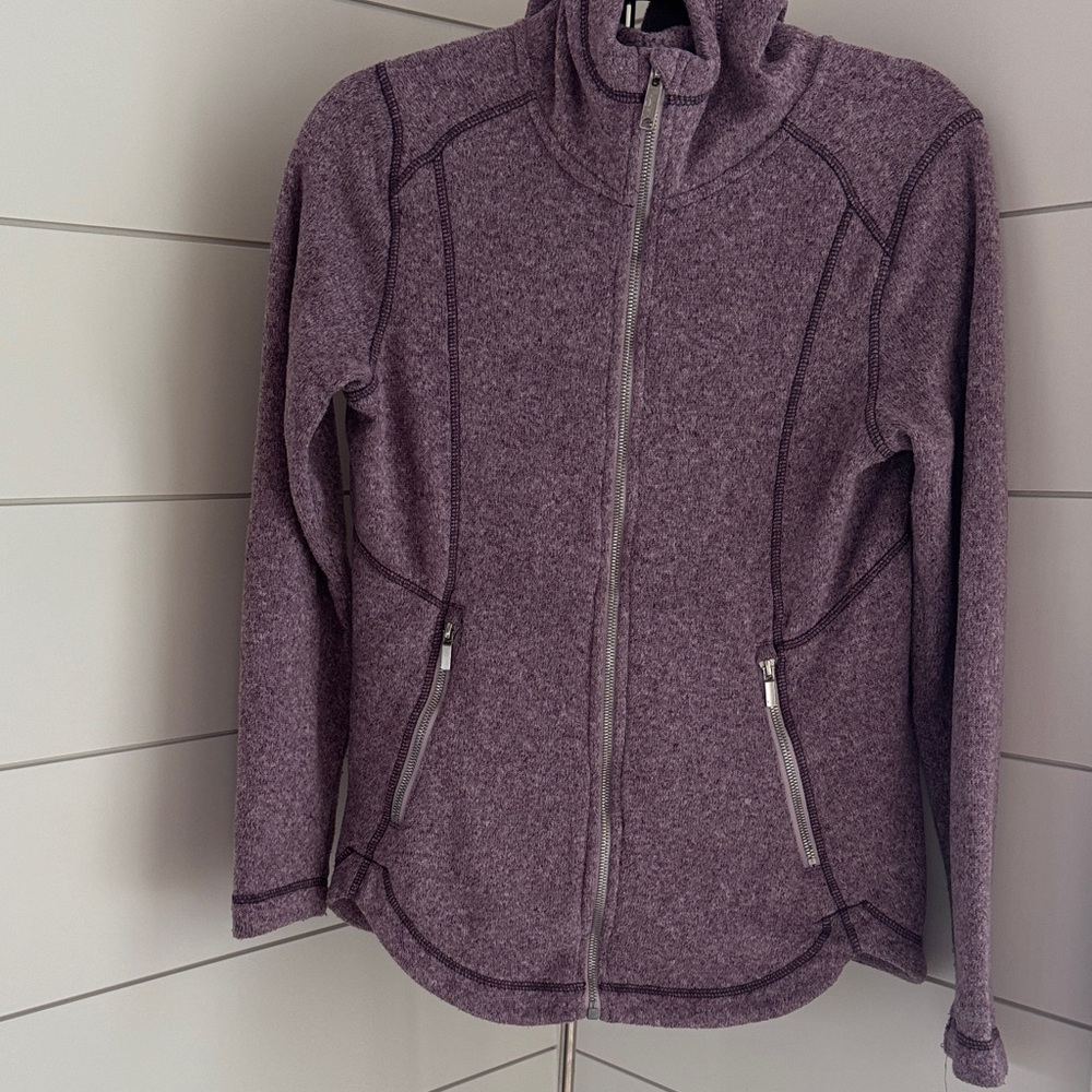 Eddie Bauer Women's Heathered Purple Zip Up Sweatshirt Jacket